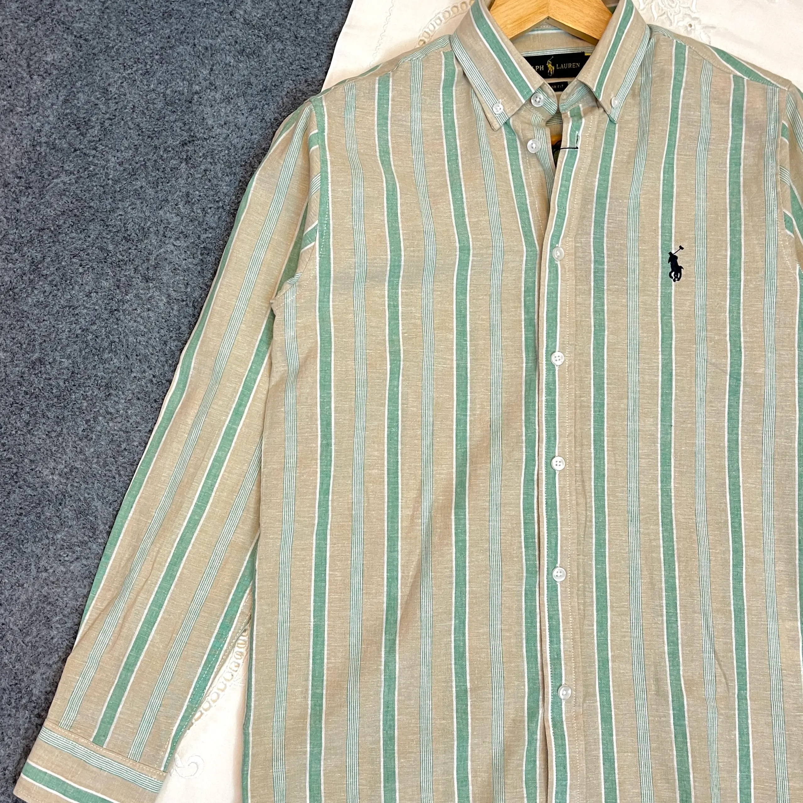 Mint Green with Beige Striped Shirt - Image 2