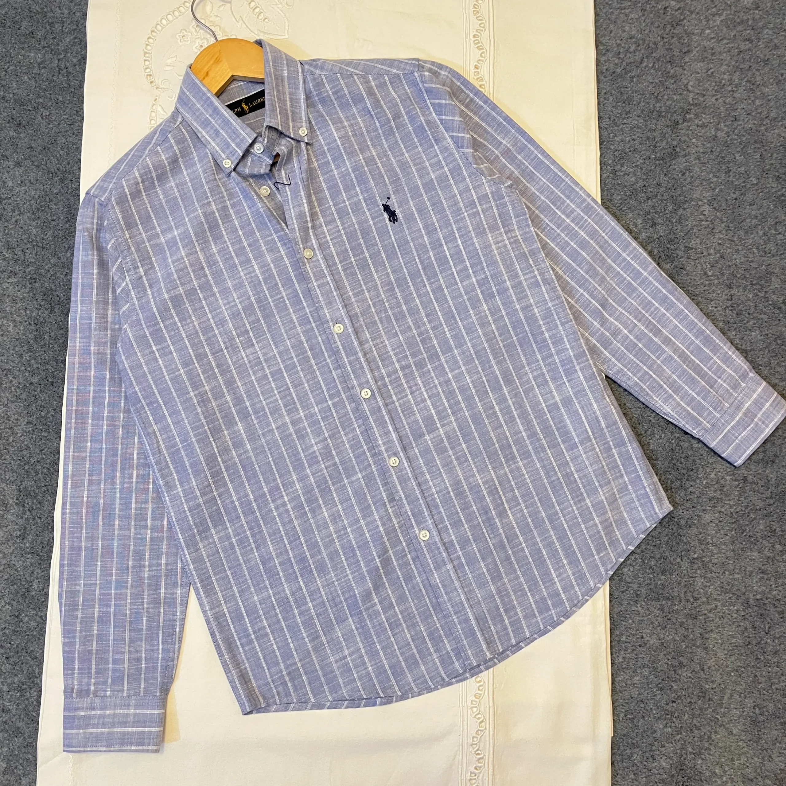 Light Purple with White Striped Shirt