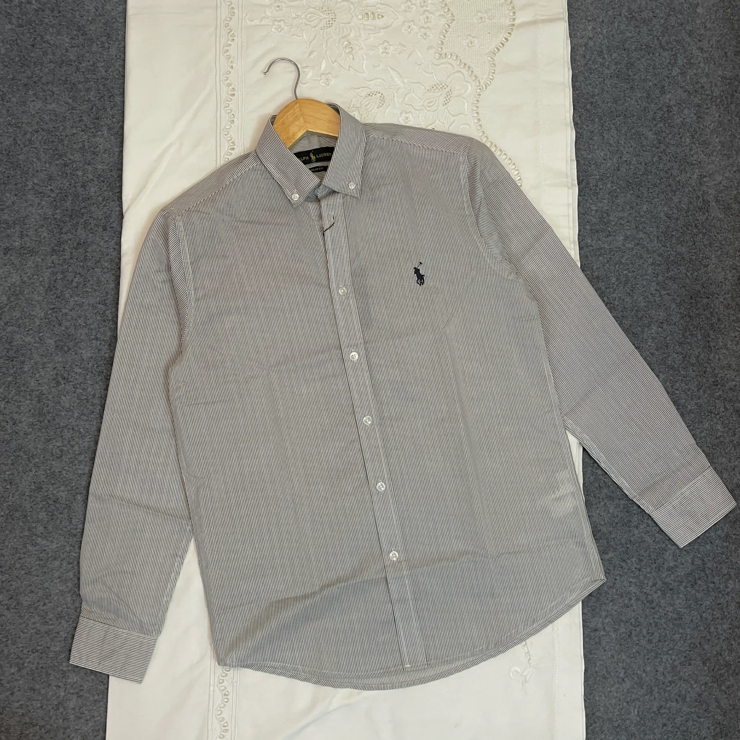 White with Black Striped Shirt