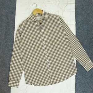 Olive Brown with White Check Shirt