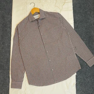 Maroon with Navy Micro Check Shirt